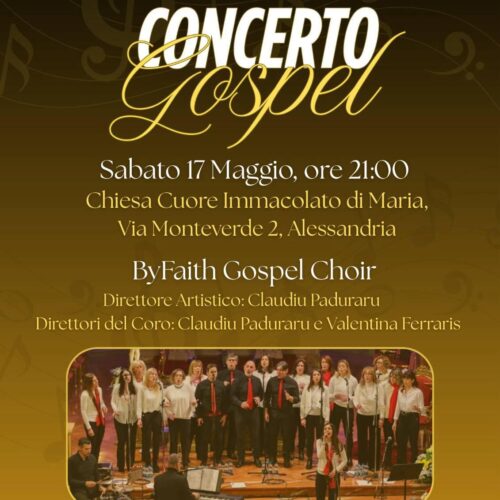 Sabato 17 maggio concerto gospel per sostenere la “Casa della speranza”