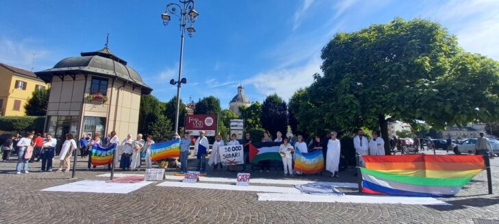 In provincia tanti lenzuoli bianchi per ricordare i palestinesi uccisi a Gaza