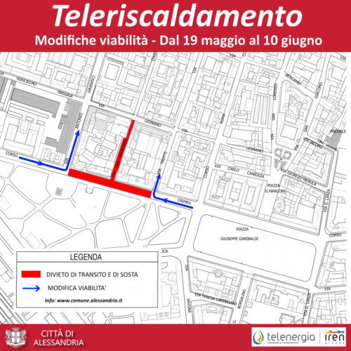 Cantieri teleriscaldamento in corso Crimea da lunedì 19: le modifiche al traffico