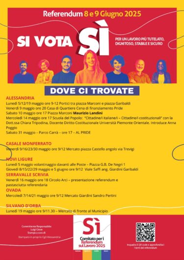 “Cinque Sì per il Lavoro”: la Cgil lancia la campagna referendaria ad Alessandria con Maurizio Landini