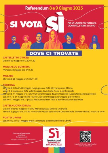 “Cinque Sì per il Lavoro”: la Cgil lancia la campagna referendaria ad Alessandria con Maurizio Landini