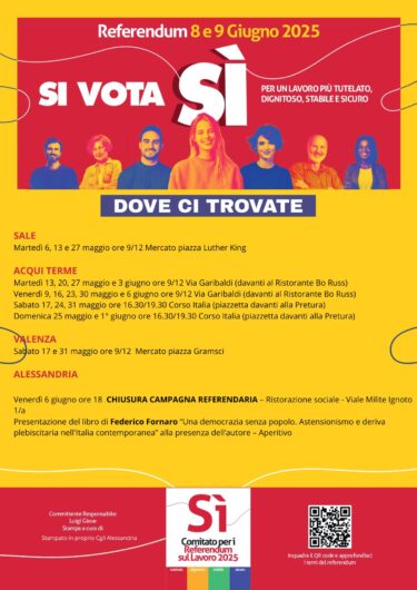 “Cinque Sì per il Lavoro”: la Cgil lancia la campagna referendaria ad Alessandria con Maurizio Landini