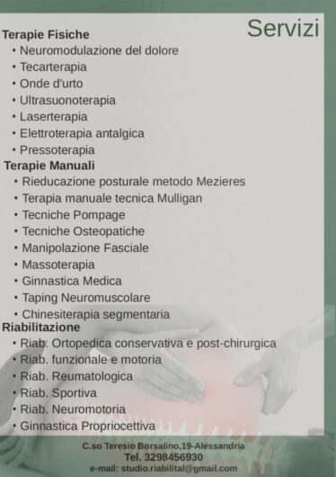 Riabilital: ad Alessandria un nuovo studio fisioterapico con tecnologie all’avanguardia