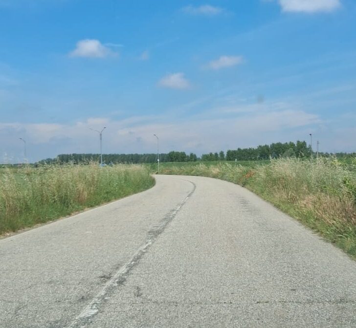 Strada provinciale di Valmacca, la segnalazione: “Striscia bianca scolorita e poca visibilità in curva”