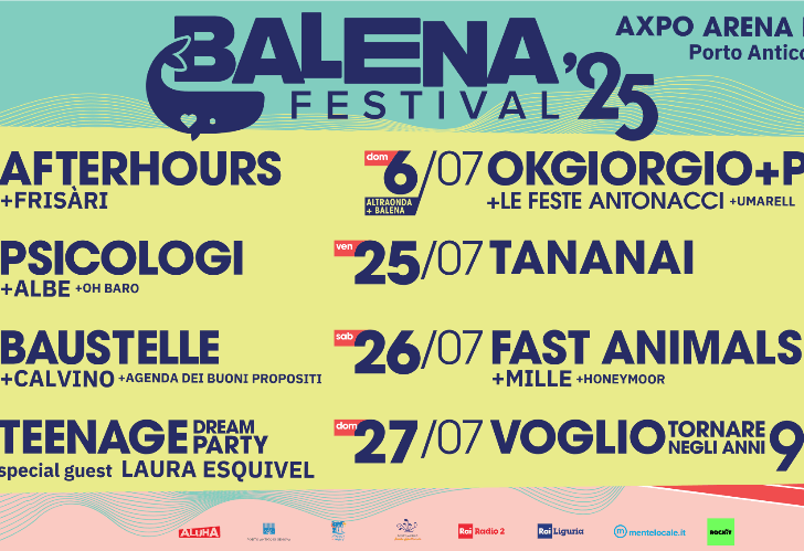 A Genova torna il Balena Festival dal 2 al 27 luglio