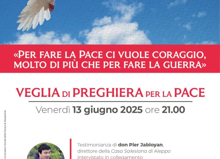 Venerdì 13 giugno una veglia di preghiera per la pace