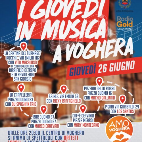 Giovedì in Musica a Voghera: il centro si accende di musica, spettacolo e divertimento