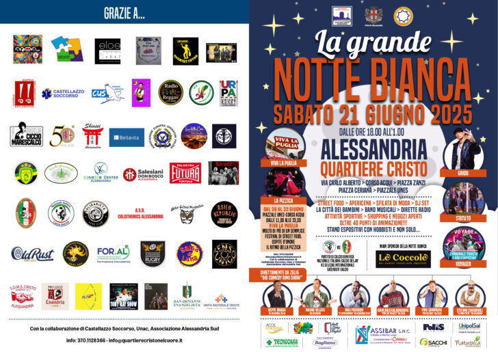 Il quartiere Cristo dà il via all’estate con la Notte Bianca più grande di sempre
