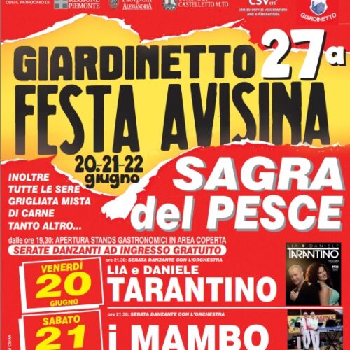 Giardinetto in festa: tre giorni di musica, sapori e solidarietà con la 27ª Festa Avisina
