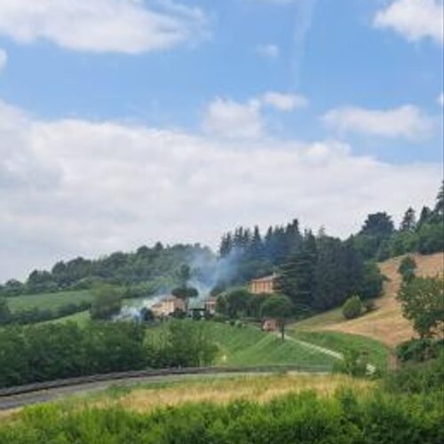 Incendio sterpaglie sulla Colla. Vigili del Fuoco spengono le fiamme