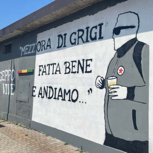 Davanti allo stadio Moccagatta il murale dedicato a Fabrizio “Geppo” Repetto