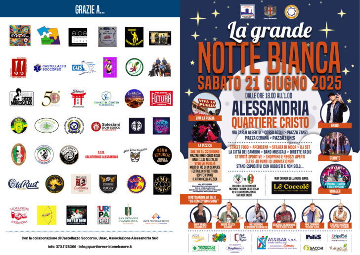 Gli Statuto, Grido, i comici di Zelig e il ritmo della “Pizzica”. Il Cristo è pronto per la Notte Bianca