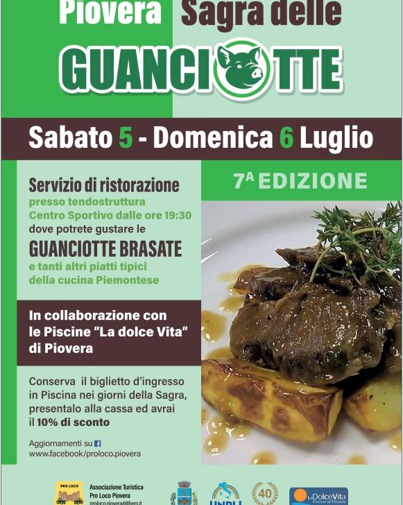 Il 5 e 6 luglio a Piovera torna la Sagra delle Guanciotte