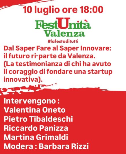 Al via i Talk di Fest’Unità a Valenza: dal 9 al 13 luglio confronto politico e storie dal territorio