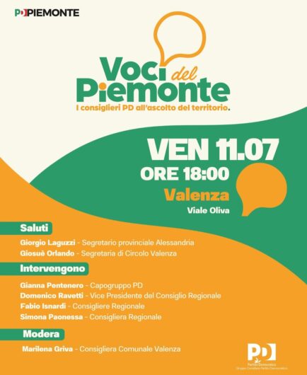 Al via i Talk di Fest’Unità a Valenza: dal 9 al 13 luglio confronto politico e storie dal territorio