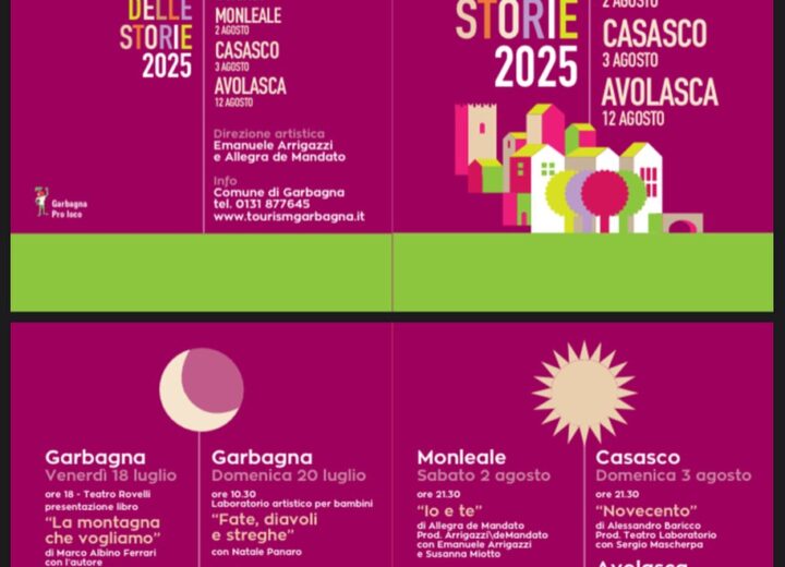 Ritorna dal 18 luglio “Il Borgo delle Storie” a Garbagna e non solo