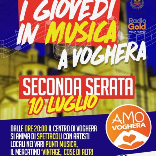 Voghera si accende con “I Giovedì in Musica”: il 10 luglio la seconda serata tra note, mercatini e divertimento