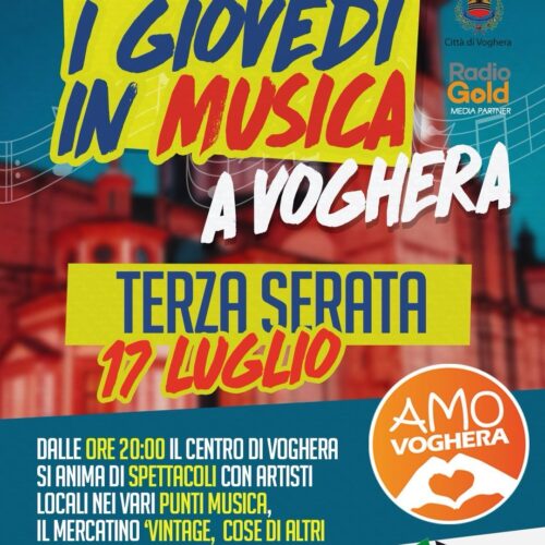 Artisti, spettacoli e mercatino vintage. Il 17 luglio tornano “I giovedì in musica” a Voghera