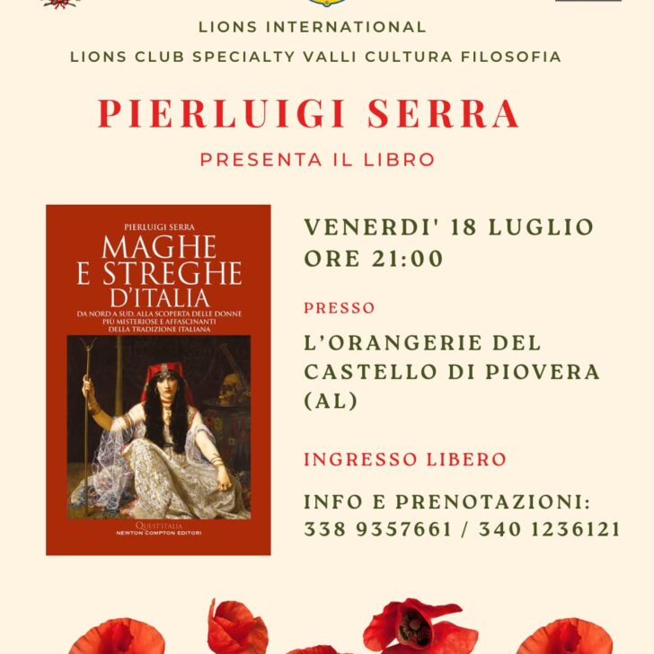 Magia e resistenza femminile. Venerdì 18 luglio al Castello di Piovera arriva Pierluigi Serra con “Maghe e streghe d’Italia”