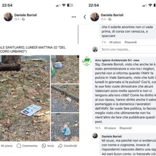 Scontro social tra AMV Igiene Ambientale e Borioli: bufera sui toni usati dalla partecipata comunale