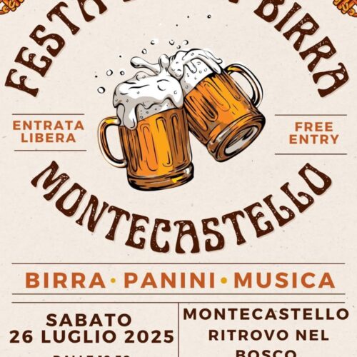 Sabato 26 luglio festa della birra a Montecastello