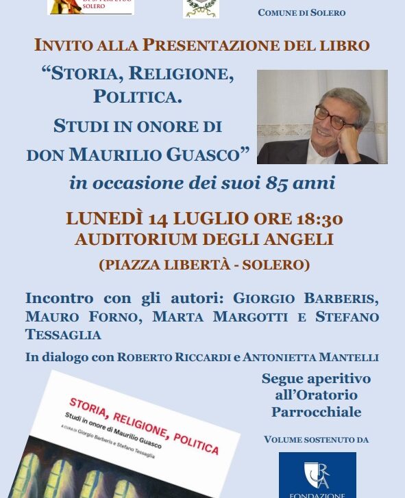 Solero festeggia Don Maurilio Guasco con la presentazione del libro in suo onore: “Storia, Religione, Politica”