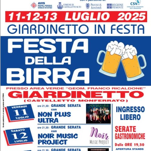 Tre giorni di musica, birra e divertimento: a Giardinetto arriva la Festa della Birra