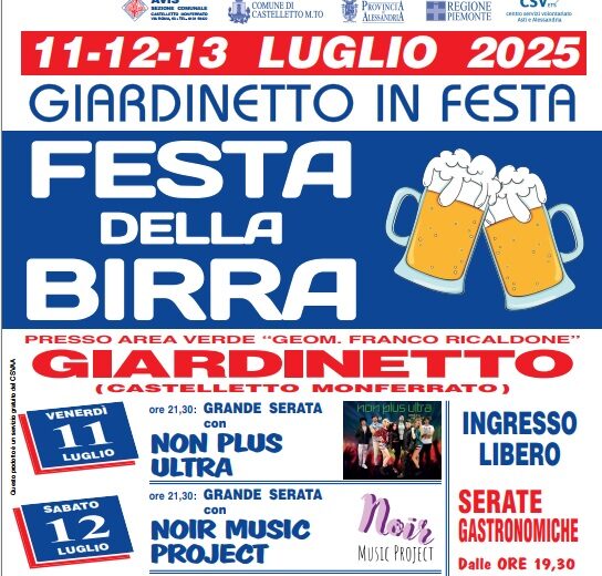 Tre giorni di musica, birra e divertimento: a Giardinetto arriva la Festa della Birra