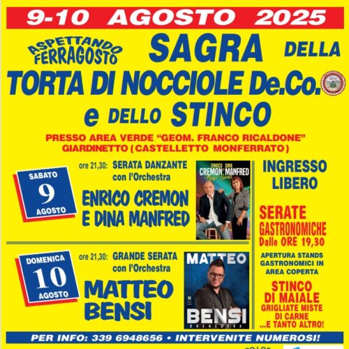 Un goloso weekend a Giardinetto con la Sagra della Torta di Nocciole e dello Stinco