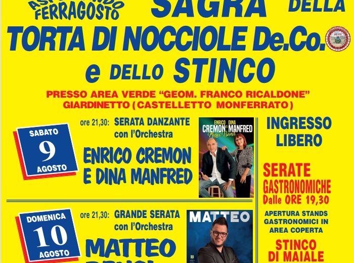 Un goloso weekend a Giardinetto con la Sagra della Torta di Nocciole e dello Stinco