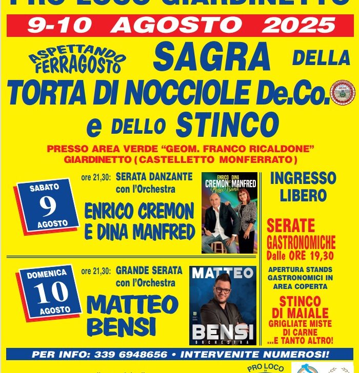 Un goloso weekend a Giardinetto con la Sagra della Torta di Nocciole e dello Stinco