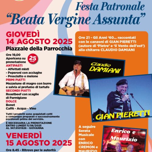 Il 14 e 15 agosto a Casalbagliano la Festa Patronale Beata Vergine Assunta
