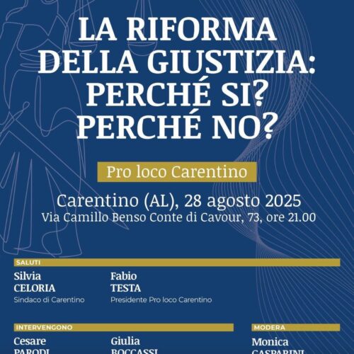 A Carentino si parla della riforma della giustizia con Cesare Parodi, Presidente Anm