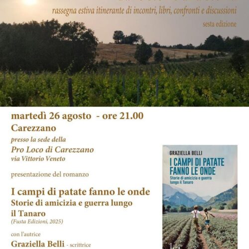 Martedì 26 la presentazione del libro “I campi di patate fanno le onde” di Graziella Belli