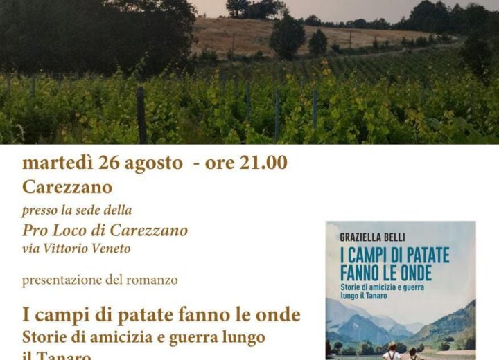 Martedì 26 la presentazione del libro “I campi di patate fanno le onde” di Graziella Belli