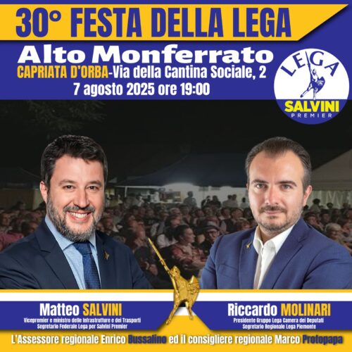 Il vice premier Salvini alla Festa della Lega a Capriata d’Orba