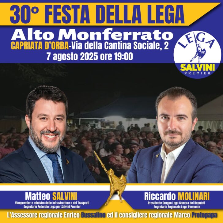 Il vice premier Salvini alla Festa della Lega a Capriata d’Orba