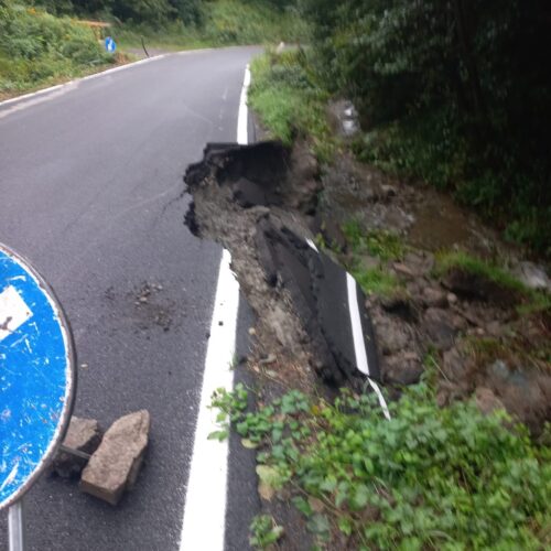 Frana sulla strada provinciale tra Voltaggio e Molini di Fraconalto