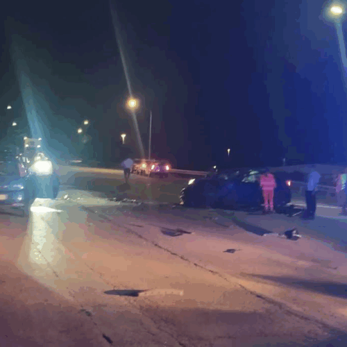 Scontro tra due auto sul cavalcavia di Spinetta