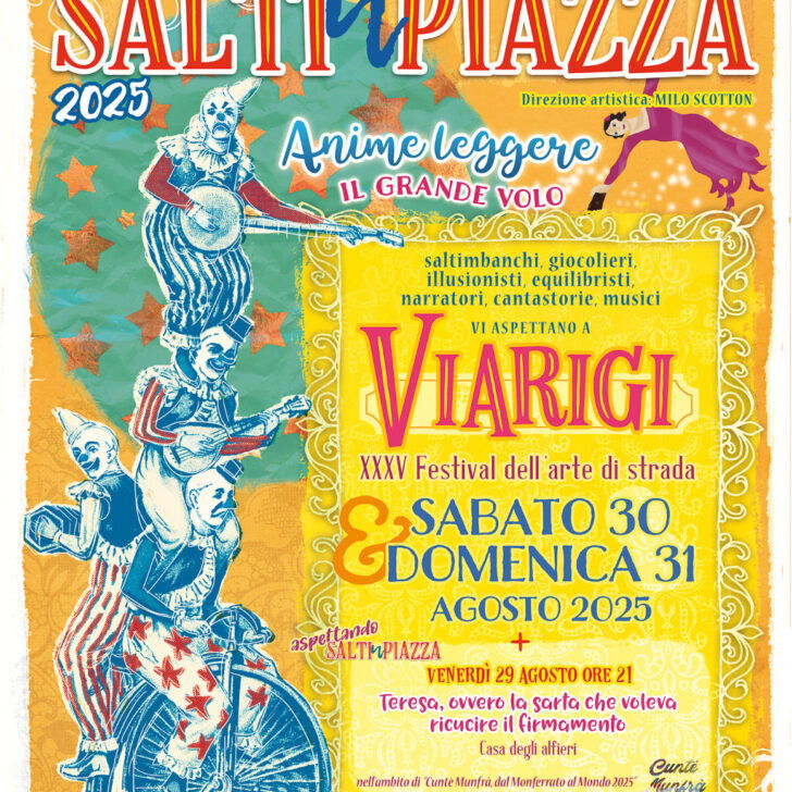 Dal 29 al 31 agosto torna a Viarigi SaltinPiazza, il festival dell’arte di strada