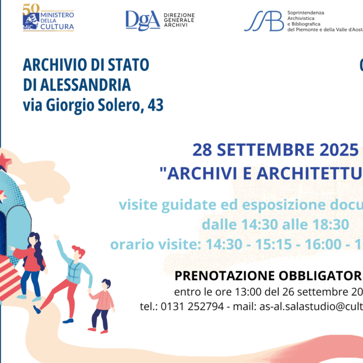 Giornate Europee del Patrimonio: visite guidate nei depositi dell’Archivio di Stato di Alessandria