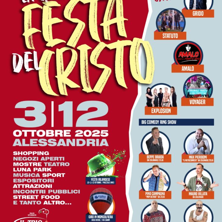 Un mare di eventi per la Festa del Cristo: si parte venerdì 3 ottobre