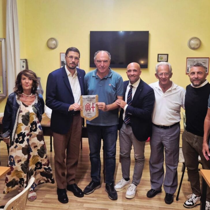 Alessandria Calcio: visita del presidente Barani al Grigi Club Marescalco