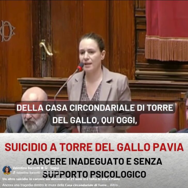 Suicidio a Torre del Gallo. Barzotti (M5s) chiede più medici e psicologi in carcere