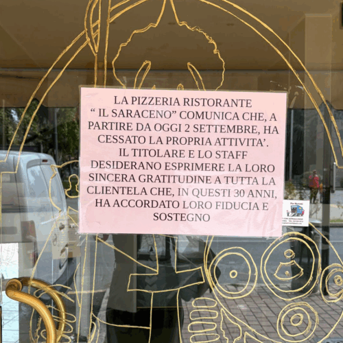Dopo 32 anni la pizzeria il Saraceno chiude