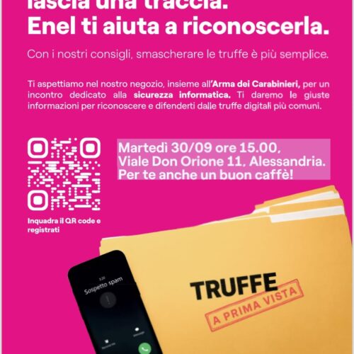 Truffe: Enel e i Carabinieri spiegano come prevenirle. Martedì l’incontro ad Alessandria