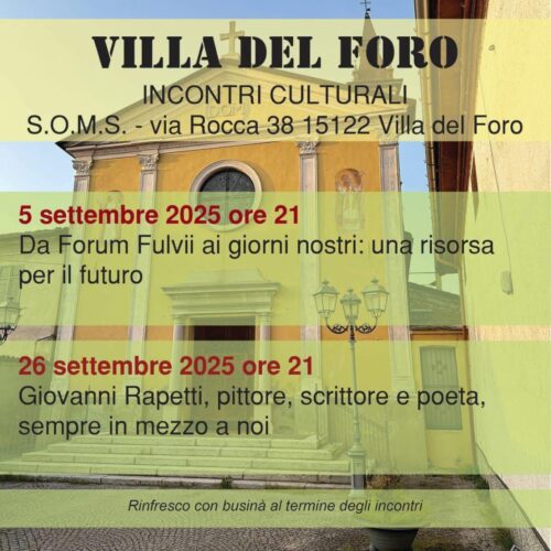 “Villa del Foro una risorsa per il futuro”: venerdì un incontro nel sobborgo alessandrino