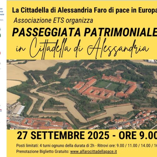 Giornate Europee del Patrimonio: sabato passeggiata alla Cittadella di Alessandria