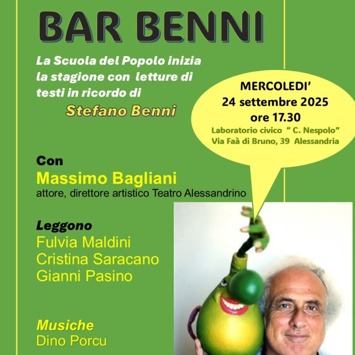 Ad Alessandria si ricorda Benni con le letture di Massimo Bagliani