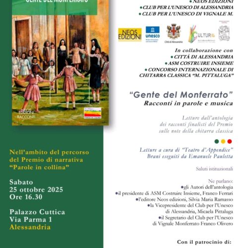 Sabato i racconti in parole e musica della “Gente del Monferrato”
